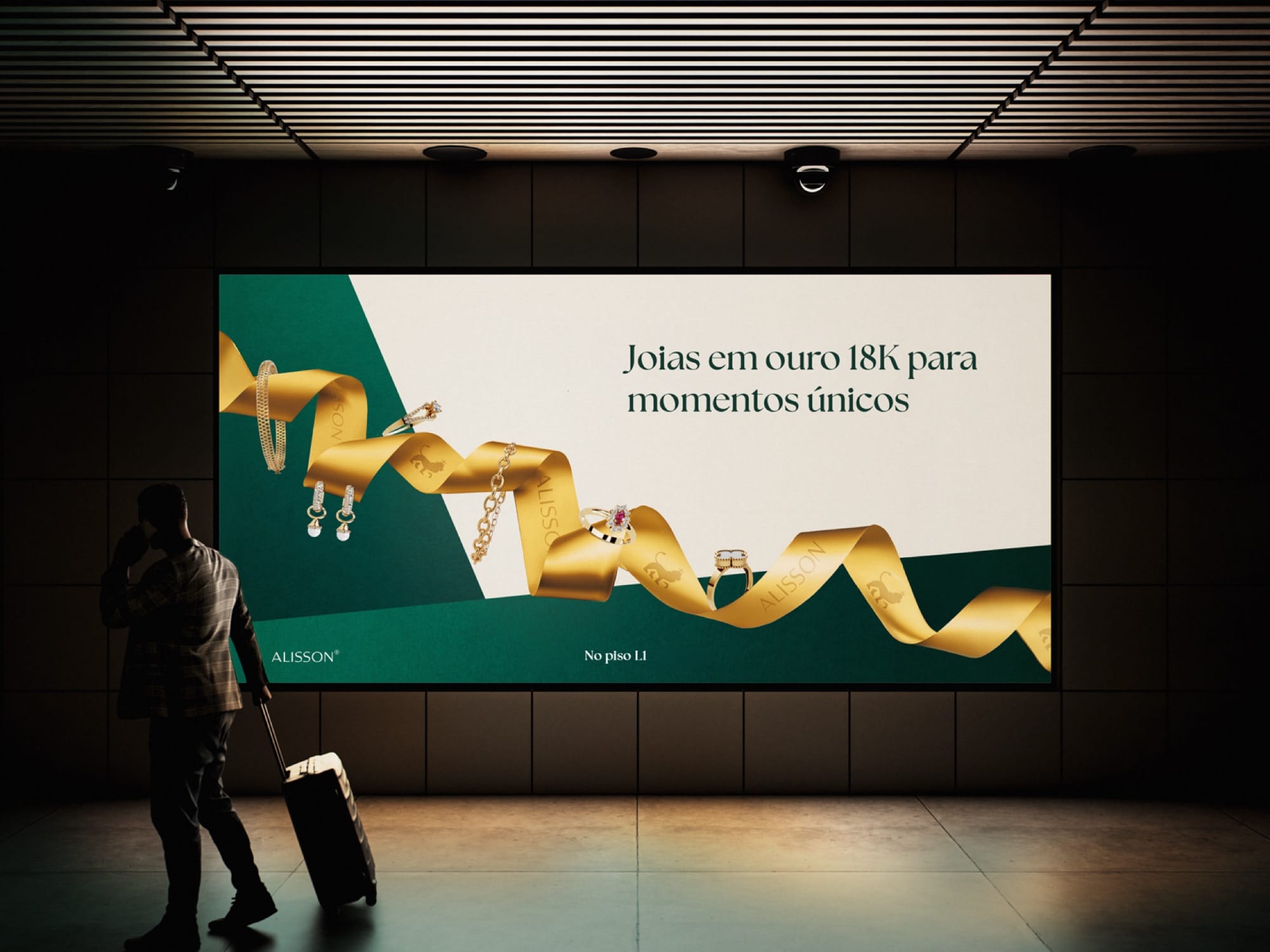 Campanha Alisson em painel de LED.