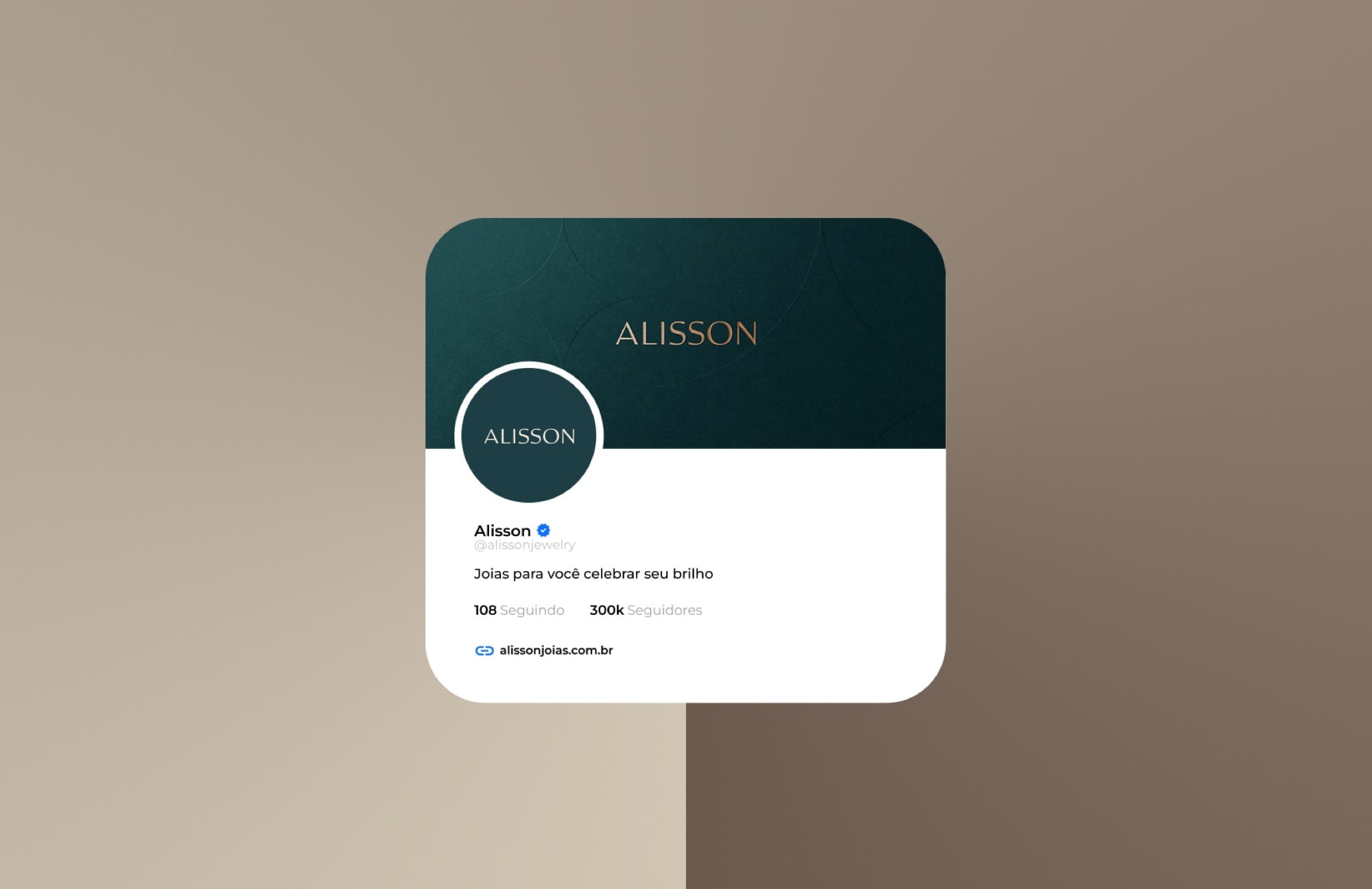 Perfil digital da Alisson com a nova identidade.